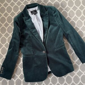 J. Crew Dark Green Velvet Blazer